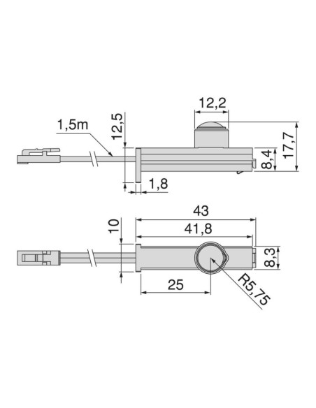SENSOR/INTERRUPTOR MOVIMIENTO C/CABLE P/SUPERFICIE PYXIS 24V. PLATA 5227621 EMUCA