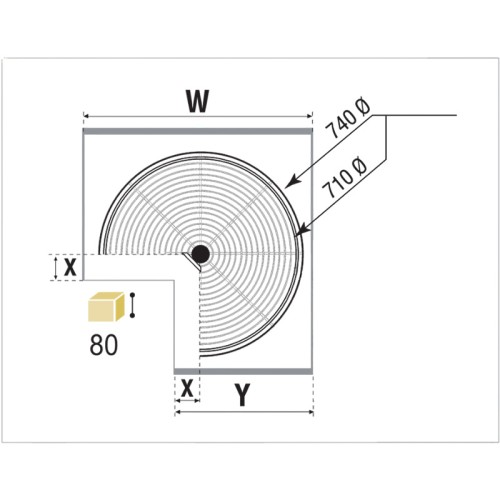 J.BANDEJAS GIRATORIAS 270º CROMO DIAM.74 20007 HD 2