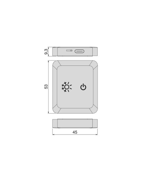 INTERRUPTOR/EMISOR PYXIS C/SENSOR LED PROXIMIDAD/TOUCH/DIMMER BATERIA 12V/24V 5157317 EMUCA