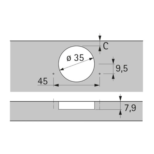 9091743 BISAGRA S/ACODADA SENSYS PUSH TH52/52 OBSIDIAN... 2
