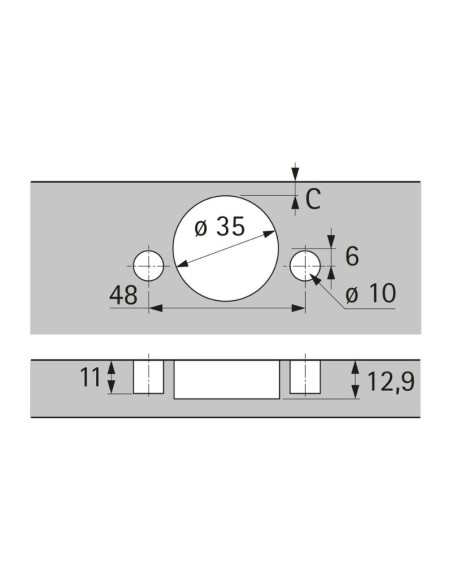 9073685 BISAGRA S/ACODADA SENSYS PUSH  8675 TS53 B-4 MD HETTICH