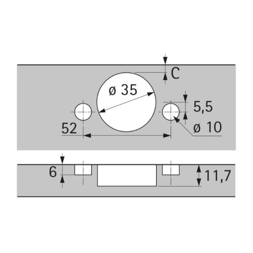 9099663 BISAGRA RECTA SENSYS PUSH W165 TS53/48 C/TETON MD... 2