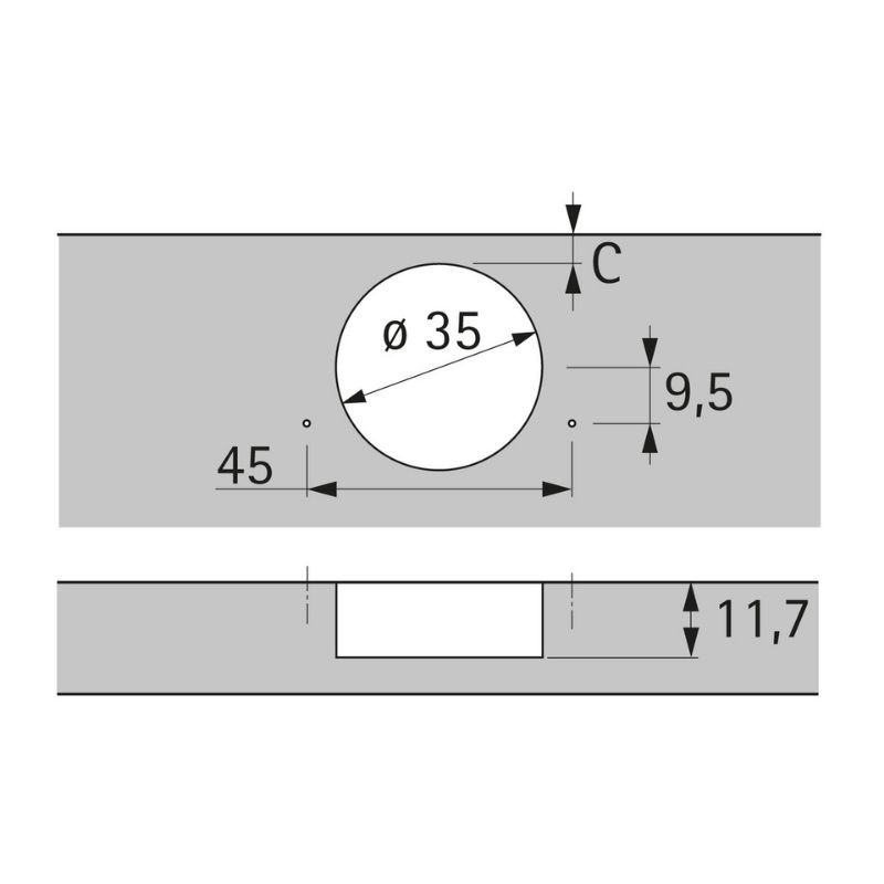 9099680 BISAGRA RECTA SENSYS PUSH...