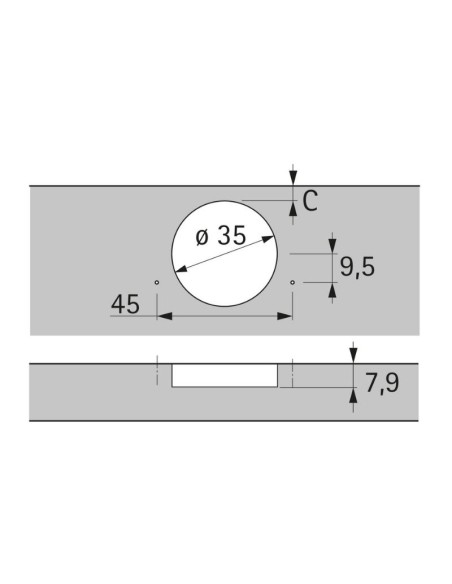 9088020 BISAGRA ANGULAR ARREMETIDA SENSYS C/FRENO W45 TH52/52 HETTICH