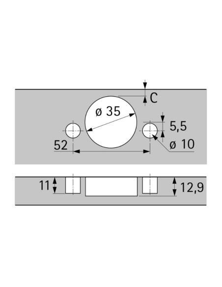9088039 BISAGRA ANGULAR ARREMETIDA SENSYS C/FRENO W90 TH53/52 C/TETON MD HETTICH