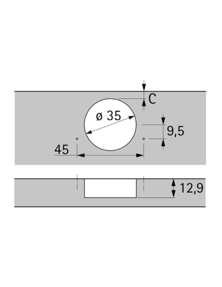 9087542 BISAGRA ANGULAR SOLAPADA SENSYS C/FRENO W90 TB45/45 MT HETTICH