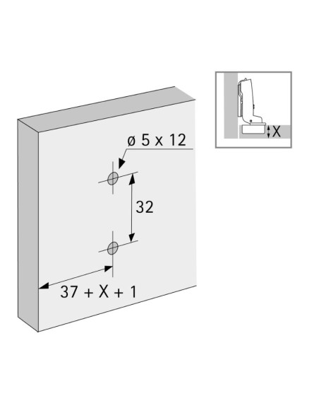 9075083 SUPLEMENTO SENSYS/INTERMAT 8099 C5 REG.EXC. TORNILLO EURO (5MMX12MM) MD HETTICH