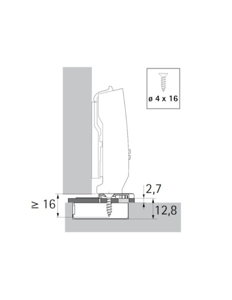 9073596 ADAPTADOR PARA REDUCCION CAZOLETA TH/TS A=2,7 TRANSPARENTE H65 HETTICH