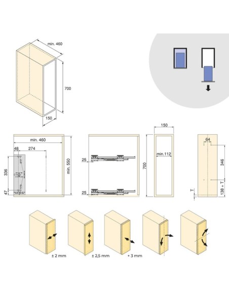 BOTELLERO HARMONY GRAFITO ALT.70 MOD.15 8381935 EMUCA