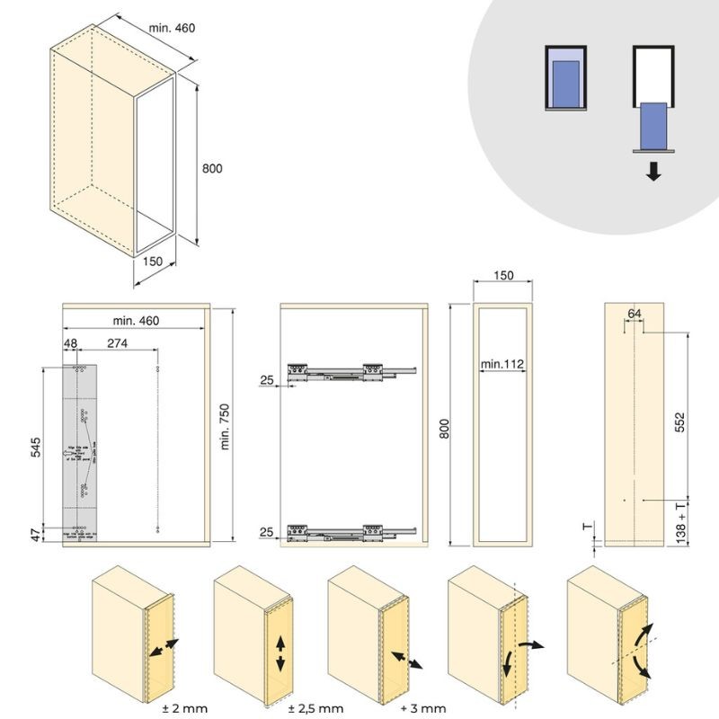 BOTELLERO HARMONY GRAFITO ALT.80...