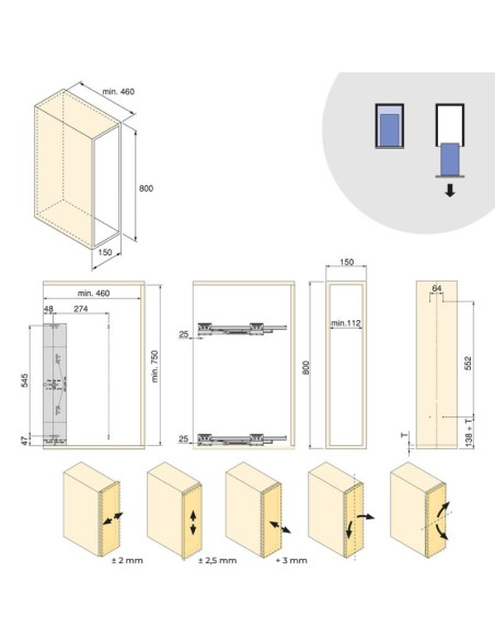 BOTELLERO HARMONY GRAFITO ALT.80 MOD.15 8382035 EMUCA