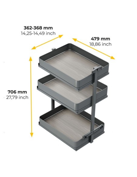 BOTELLERO HARMONY GRAFITO ALT.80 MOD.40 8382635 EMUCA