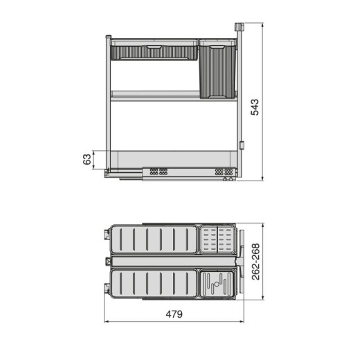 BOTELLERO C/CESTAS Y ACCESORIOS GRAFITO ALT.70 MOD.30... 2