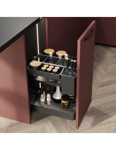 BOTELLERO C/CESTAS Y ACCESORIOS GRAFITO ALT.70 MOD.30 8382735 EMUCA