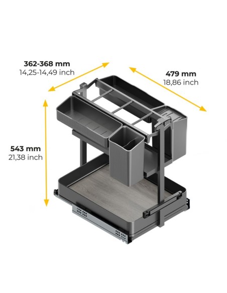 BOTELLERO C/CESTAS Y ACCESORIOS GRAFITO ALT.70 MOD.40 8382835 EMUCA