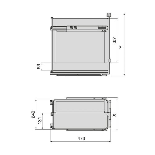 BOTELLERO/PANERO GRAFITO ALT.70 MOD.30 8382935 EMUCA 2