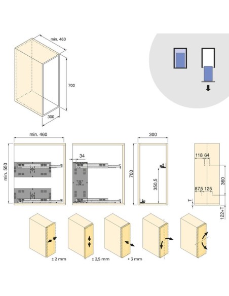 BOTELLERO/PANERO GRAFITO ALT.70 MOD.30 8382935 EMUCA