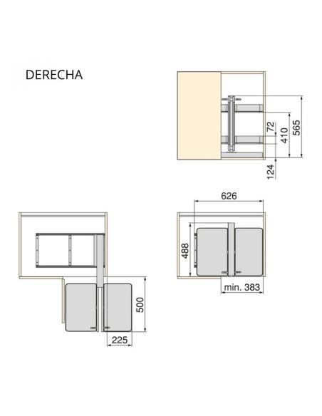 RINCON MAGIC CORNER HARMONY EXTRAIBLE TOTAL GRAFITO 8383435 EMUCA