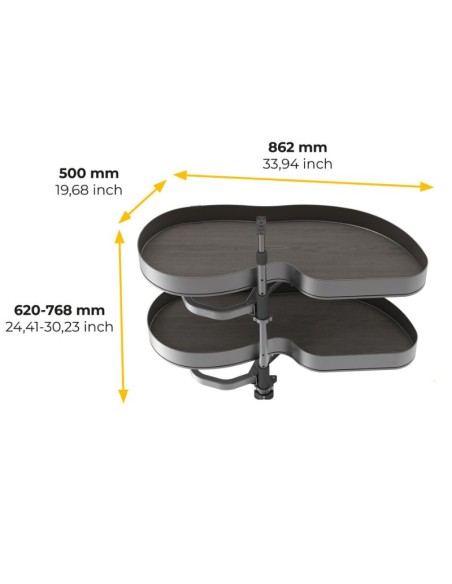 MECANISMO RINCON HARMONY (RIÑON) SALE A DCHA. PTA.45CM 8383135 GRAFITO EMUCA