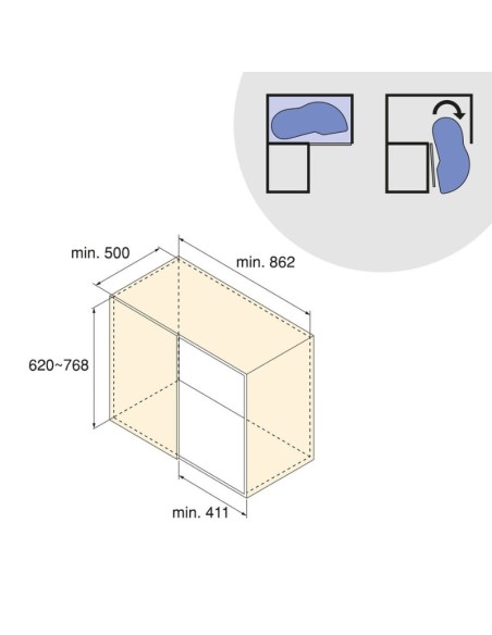 MECANISMO RINCON HARMONY (RIÑON) SALE A DCHA. PTA.45CM 8383135 GRAFITO EMUCA