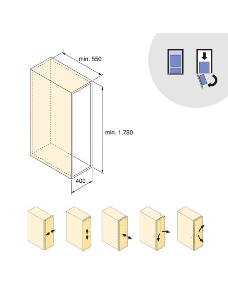 COLUMNA EXTRAIBLE HARMONY PUERTA BISAGRA 12 CESTOS ALT.1480MM MOD.60 8384135 EMUCA
