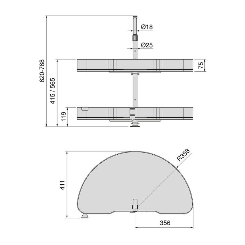 J.BANDEJAS GIRATORIAS 180º HARMONY...