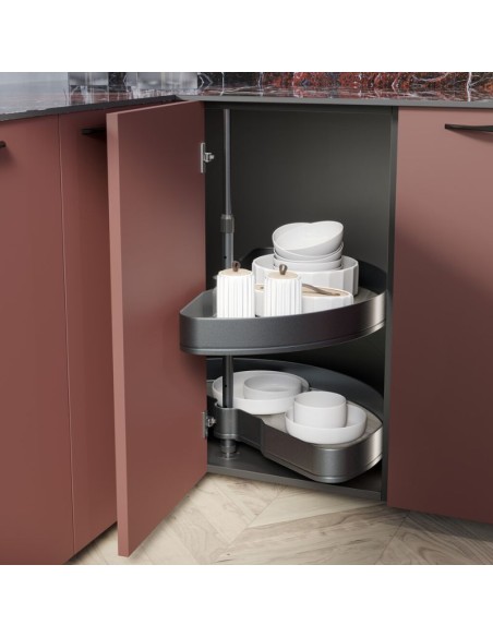 J.BANDEJAS GIRATORIAS 180º HARMONY GRAFITO MOD.80 8383235 EMUCA