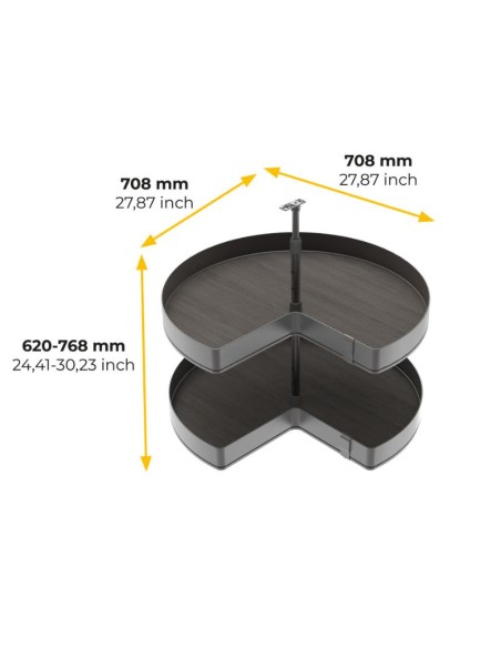 J.BANDEJAS GIRATORIAS 270º HARMONY GRAFITO MOD.80 8383335 EMUCA