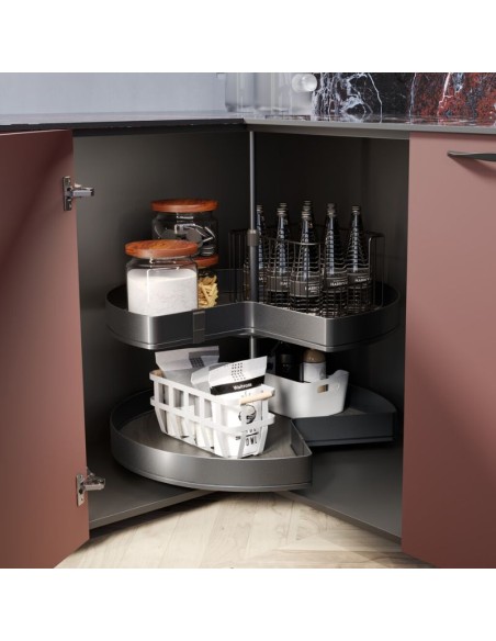 J.BANDEJAS GIRATORIAS 270º HARMONY GRAFITO MOD.80 8383335 EMUCA